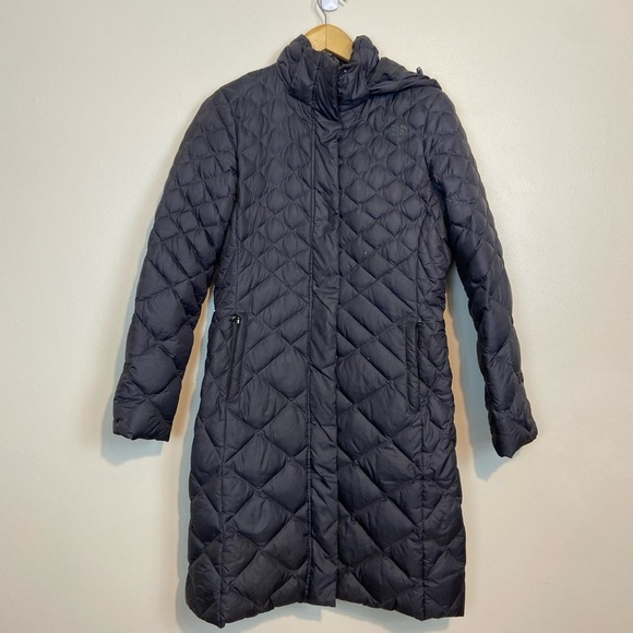 NORTH FACE QUILTED TRANSIT PARKA JACKET MEDIUM GRAPHITE GREY A8P2 GOOSE DOWN - Picture 2 of 8